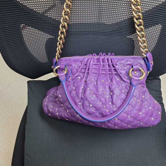 Marc Jacobs Stardust Cecilia Quilted Leather Studded Satchel - Picture 4 of 11